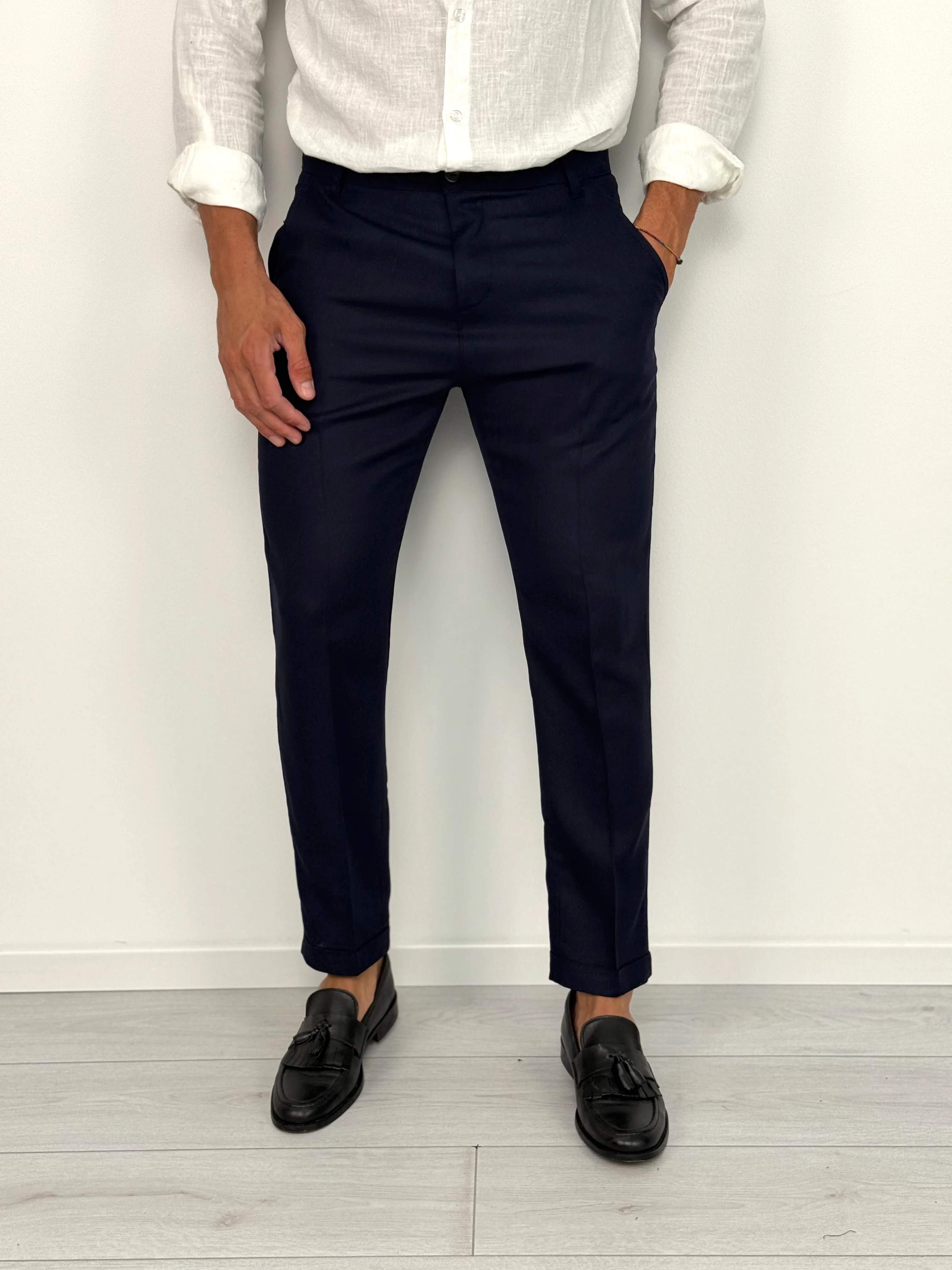 PANTALONE LINO MOD CAPRI V2 RISVOLTINO - Image 3